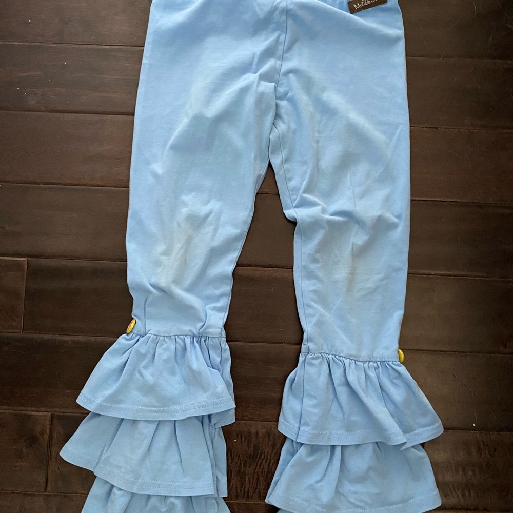 Blue Tiered Ruffled Girls Matilda Jane Pants